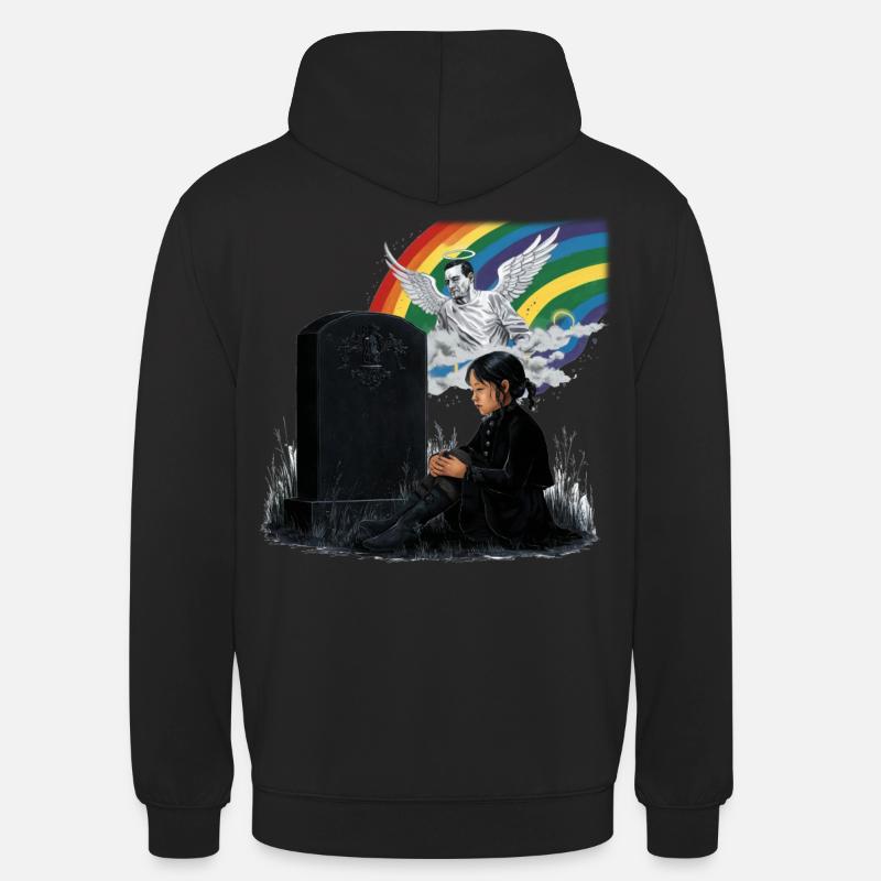 Fille papa Ange en deuil - Sweat-shirt à capuche unisexe - noir