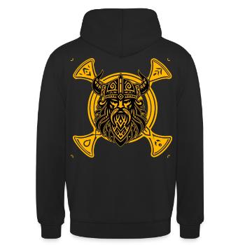 Wikinger - Unisex Hoodie - Schwarz - Hinten - Michal (187cm)