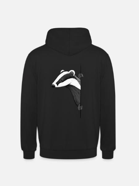 Mistrz Grimbart dorywczo zabawny rysunek borsuka - Bluza z kapturem typu unisex - czarny