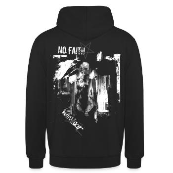 Pas de foi - Kein Glaube - Sweat-shirt à capuche unisexe - noir - Dos - Michal (187cm)
