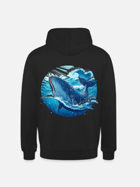 Blauwal - Unisex Hoodie - Schwarz