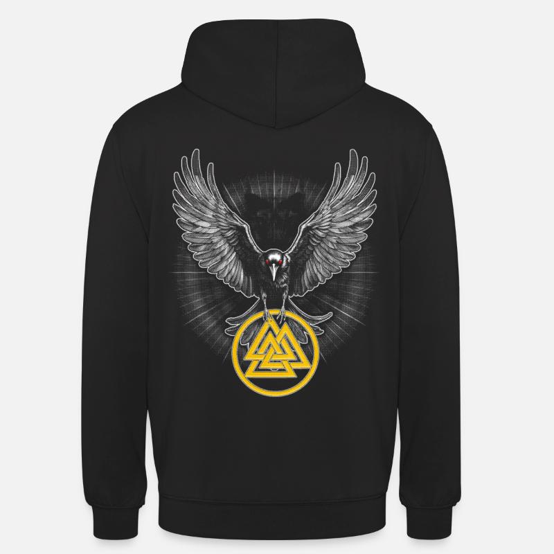 raven valhalla symbol - wikinger Rabe Valhalla - Unisex Hoodie - Schwarz