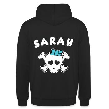 Design de Pirate Sarah pour filles et femmes - Sweat-shirt à capuche unisexe - noir - Dos - Michal (187cm)