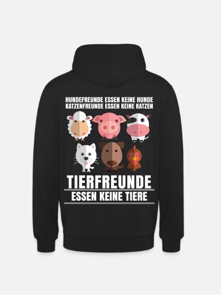 Tierfreunde essen keine - Unisex Hoodie - Schwarz