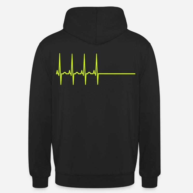 Fréquence cardiaque ECG Zero Line Flatline - Sweat-shirt à capuche unisexe - noir