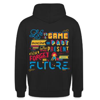 Life is a Game - Sweat-shirt à capuche unisexe - noir - Dos - Michal (187cm)