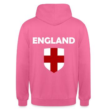 Der englische Mythos - Unisex Hoodie - Pink - Hinten - Michal (187cm)