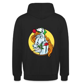 Romeo Lover Horse (horse) - Unisex Hoodie - black - Back - Michal (187cm)