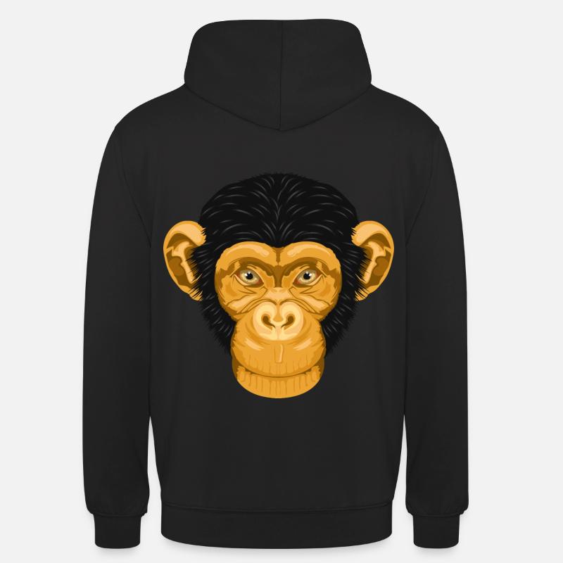 Monkey Chimpanzee Monkey - Unisex Hoodie - black
