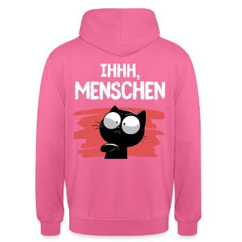 Ihhh, Menschen! Misanthropie zum Anziehen - Unisex Hoodie - Pink - Hinten - Michal (187cm)