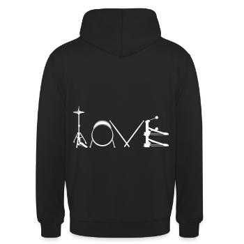 Drummer Schlagzeuger trommeln Drumsticks drums - Unisex Hoodie - Schwarz - Hinten - Michal (187cm)