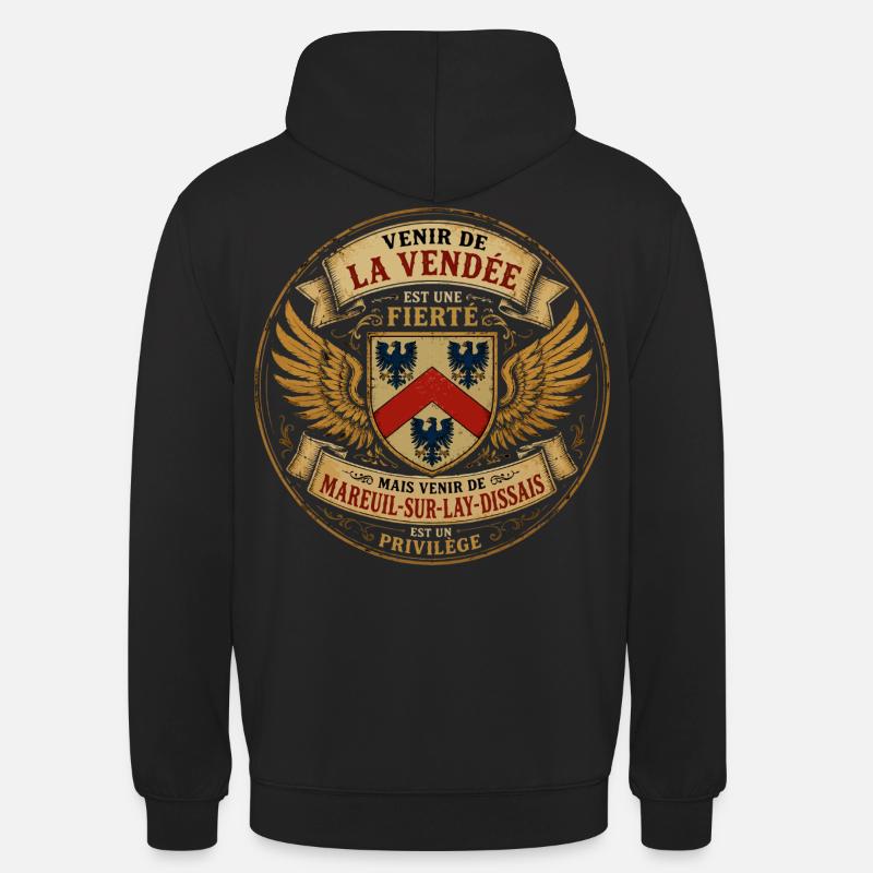 Fierté Vendée - Mareuil-sur-Lay-Dissais Privilège  - Sweat-shirt à capuche unisexe - noir
