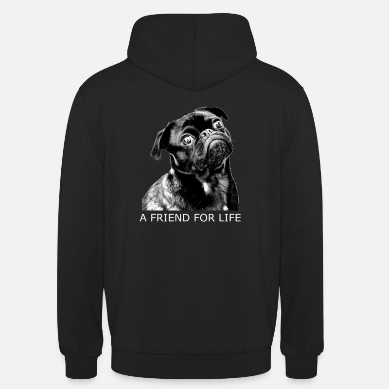 schwarzer Mops Geschenk - Unisex Hoodie - Schwarz
