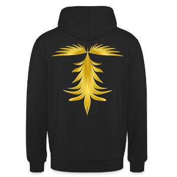Ailes dorées avec fontaine - Sweat-shirt à capuche unisexe - noir - Dos - Michal (187cm)