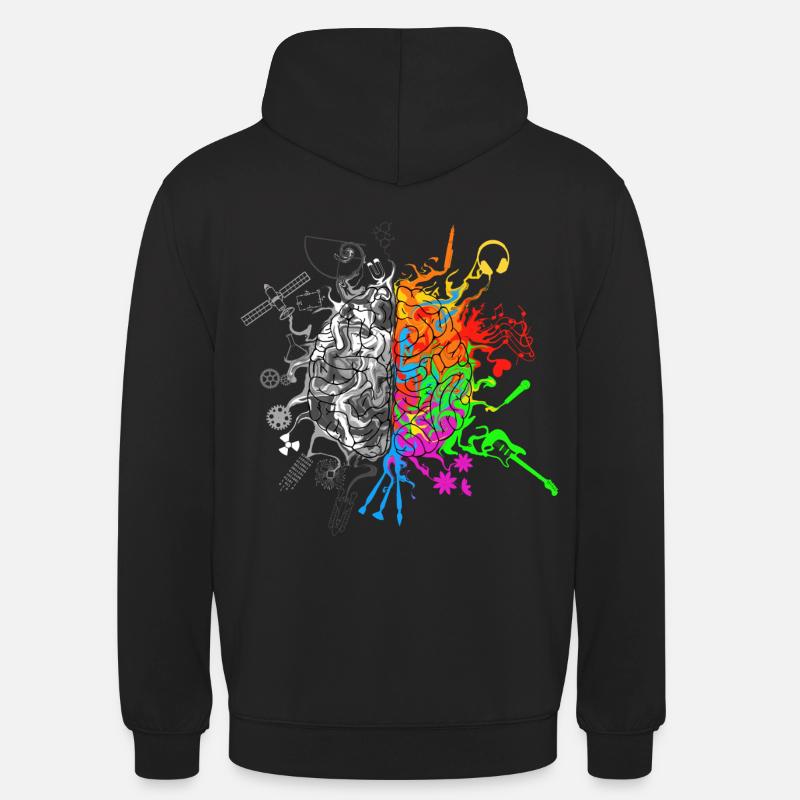 Gehirn / Brain halves functions - Unisex Hoodie - Schwarz