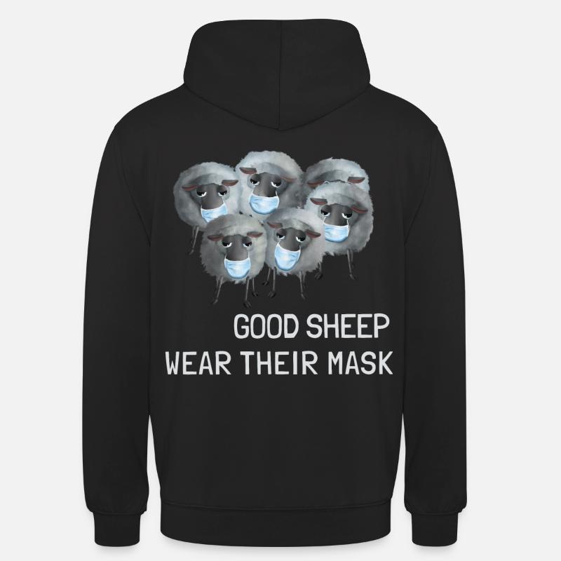 Dolci pecore - Le brave pecore indossano la loro maschera - Felpa con cappuccio unisex - nero