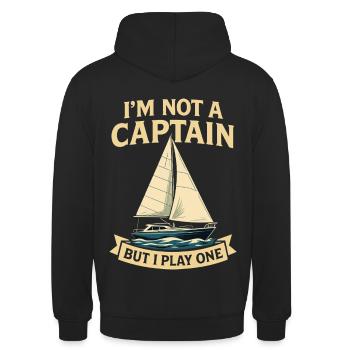 Funny saying I'm not a captain Saying - Unisex Hoodie - black - Back - Michal (187cm)