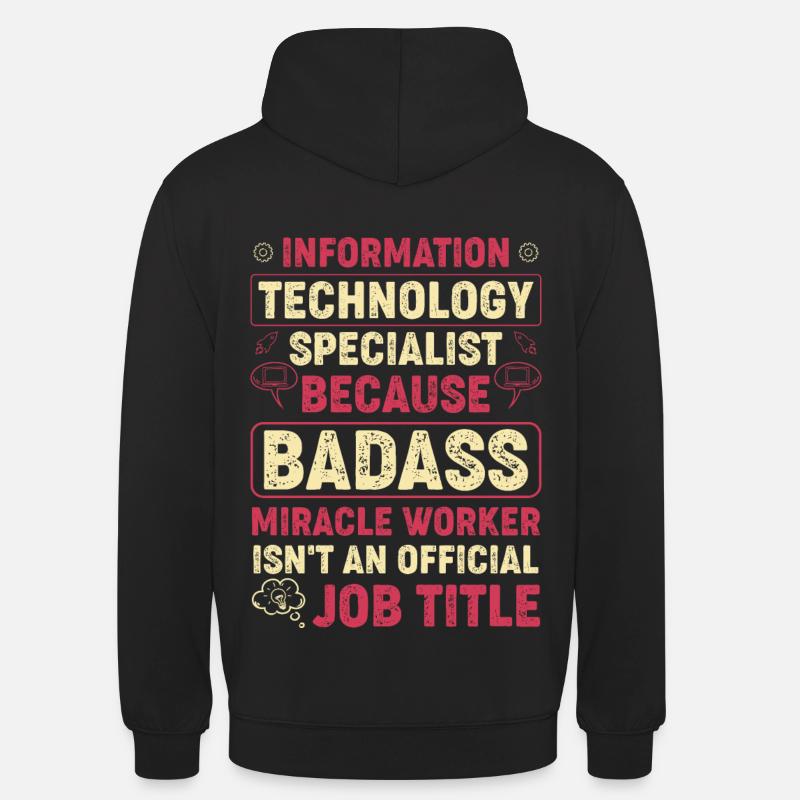 Information Technology Specialist IT Computer - Unisex Hoodie - black
