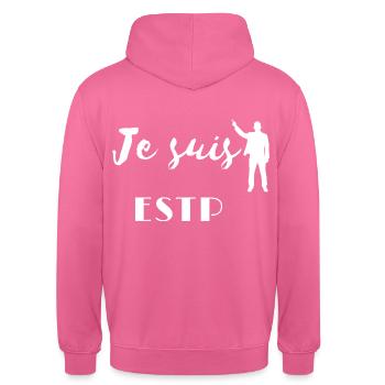 ESTP Persönlichkeit - Unisex Hoodie - Pink - Hinten - Michal (187cm)
