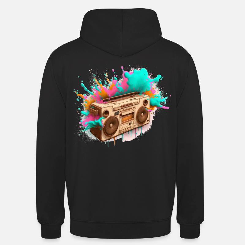 Explosion stéréo rétro - Sweat-shirt à capuche unisexe - noir