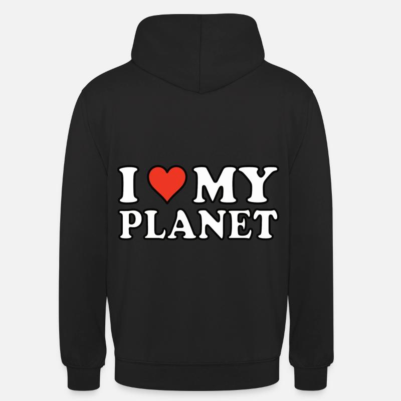 J’aime ma planète - Design - Sweat-shirt à capuche unisexe - noir