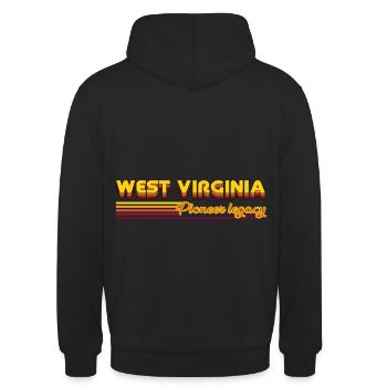 cooles West Virginia USA Bundesstaaten Design - Unisex Hoodie - Schwarz - Hinten - Michal (187cm)