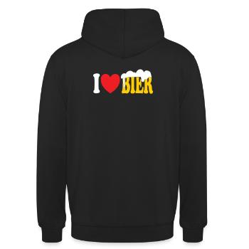 I Love Bier Beer - Unisex Hoodie - black - Back - Michal (187cm)