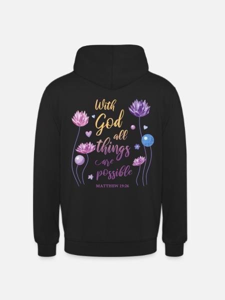 Religious Quote Christian Gift - Unisex Hoodie - black