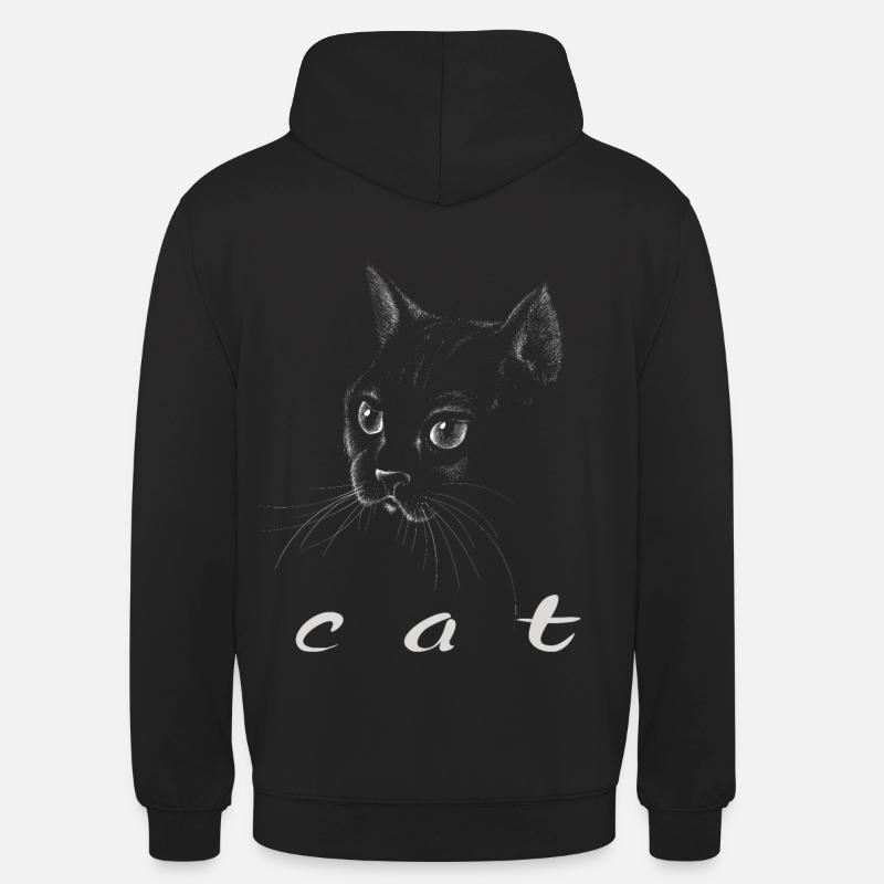 chat - Sweat-shirt à capuche unisexe - noir