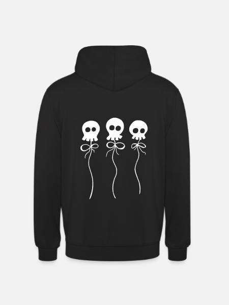 Three Skulls on String - Unisex Hoodie - black