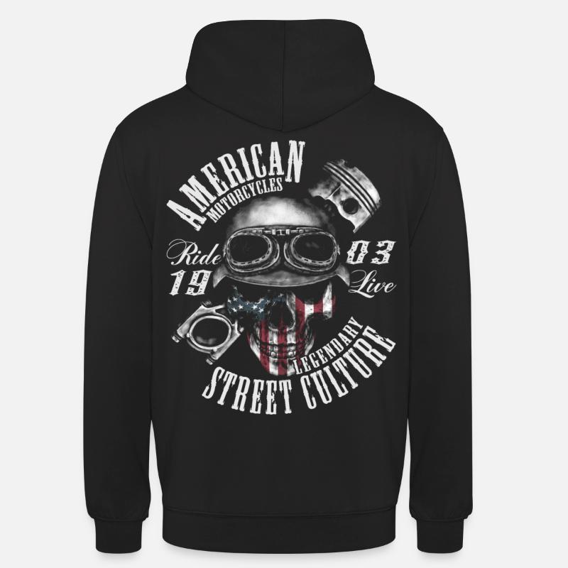 American Motorcycles - Sweat-shirt à capuche unisexe - noir