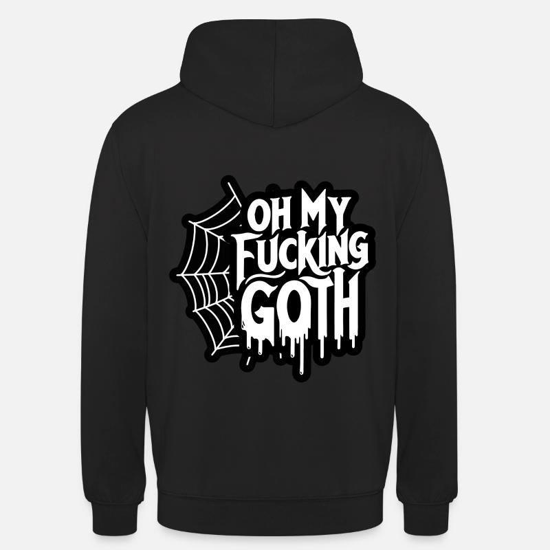 Edgy Gothic Slogan Tee - Bold Statement Spiderweb - Unisex Hoodie - black