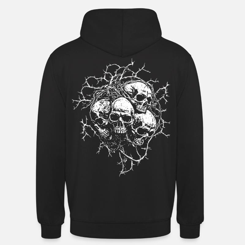 Crânes en vrilles épineuses - Sweat-shirt à capuche unisexe - noir