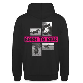 Chemise de cheval T-shirt cadeau pour femmes filles - Sweat-shirt à capuche unisexe - noir - Dos - Michal (187cm)