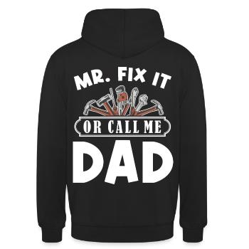 Mr Fix it - Unisex Hoodie - black - Back - Michal (187cm)