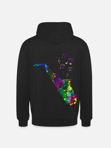 saxophone - Sweat-shirt à capuche unisexe - noir