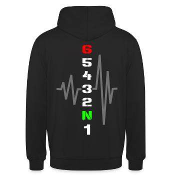 1N23456 - Sweat-shirt à capuche unisexe - noir - Dos - Michal (187cm)