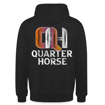 QH Quarter Horse Western Horse Western Riding - Unisex Hoodie - black - Back - Michal (187cm)