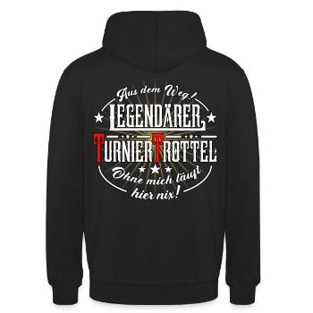 TurnierTrottel Pferd Reiter Reitsport Pferdespruch - Unisex Hoodie - Schwarz - Hinten - Michal (187cm)
