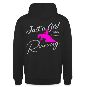 Riding rider QH Reining western rider - Unisex Hoodie - black - Back - Michal (187cm)