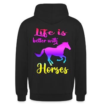 Rider rider horse girl horses saying - Unisex Hoodie - black - Back - Michal (187cm)