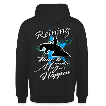 Reining Quarter Horse WesternReiten QH Chevaux - Sweat-shirt à capuche unisexe - noir - Dos - Michal (187cm)