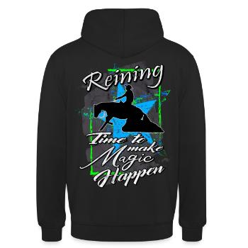 Reining Quarter Horse WesternReiten QH Chevaux - Sweat-shirt à capuche unisexe - noir - Dos - Michal (187cm)