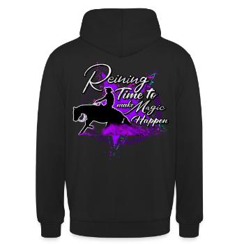 Reining Quarter Horse WesternReiten QH Chevaux - Sweat-shirt à capuche unisexe - noir - Dos - Michal (187cm)