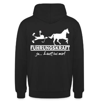 Führungskraft Westernreiten Pferd Reiterin QH - Unisex Hoodie - Schwarz - Hinten - Michal (187cm)