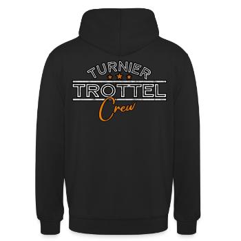 Turniertrottel Crew Reiten Westernreiten QH - Unisex Hoodie - Schwarz - Hinten - Michal (187cm)