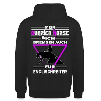 Mein Quarter Horse & ich Westernreiten Reining - Unisex Hoodie - Schwarz - Hinten - Michal (187cm)