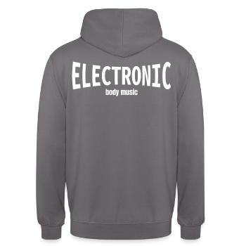 Musique corporelle électronique - Sweat-shirt à capuche unisexe - gris éléphant - Dos - Michal (187cm)