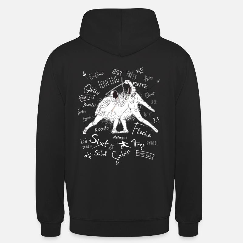 Fencing Terms Training Gift - Unisex Hoodie - black