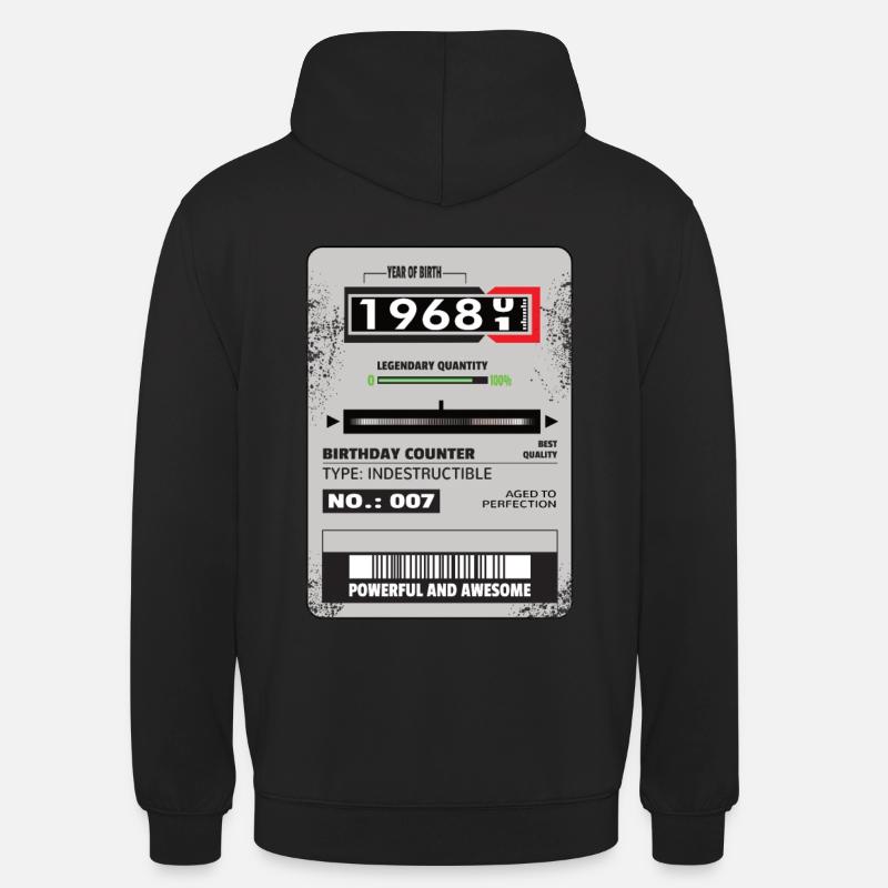 Compteur triphasé anniversaire 1968 cadeau - Sweat-shirt à capuche unisexe - noir